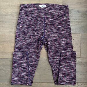 Marc New York Performance Abstract Print Winter Running Leggings Purple Pink M